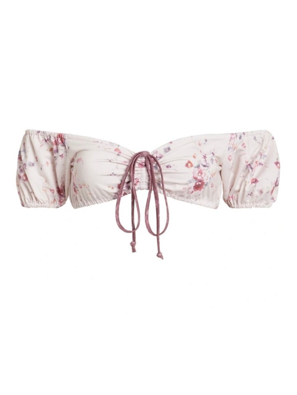 Floral Off-Shoulder Bandeau Top in Blush Pink
